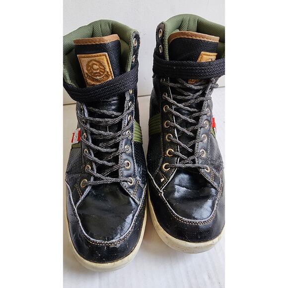 Coogi High Top Sneakers Mens 9.5 Black Leather Streetwear Strap Casual Shoes main image 6